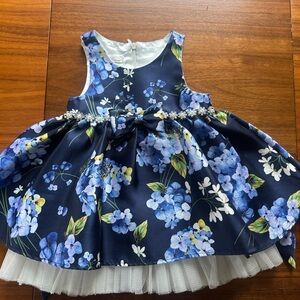 Floral Blue and White Dress
